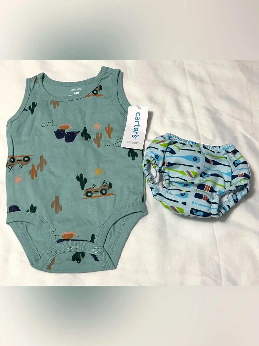 6 Month 9 Piece Colorful Bundle! Disney Mickey T-shirt Shorts Rashguard Like New